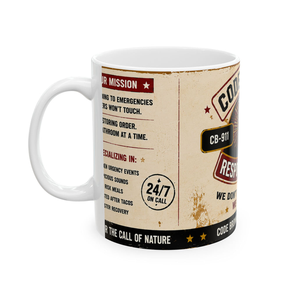 Code Brown Response Team Mug – Funny Emergency Toilet Humor Coffee Cup