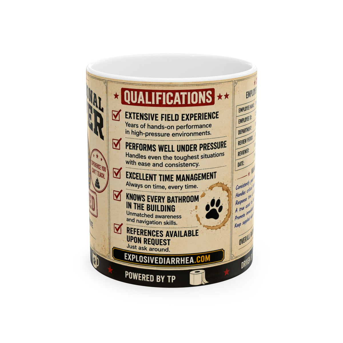 Professional Pooper Certified Mug – Funny Code Brown Coffee Cup | ExplosiveDiarrhea.com